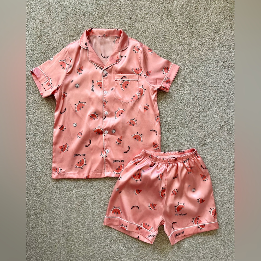 NWOT Unbranded Watermelon Pajama Set Size 13Y